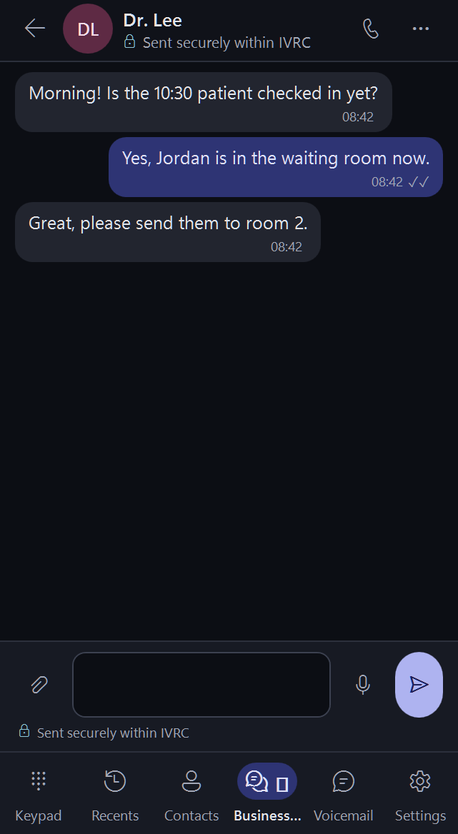 The Windows app: secure Business Chat